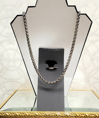 Spring 2011 L# 43 NEW VERSACE SILVER TONE KEY and DAGGER METAL CHAIN