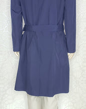 NEW VERSACE BELTED NAVY BLUE TRENCH COAT 48 - 38