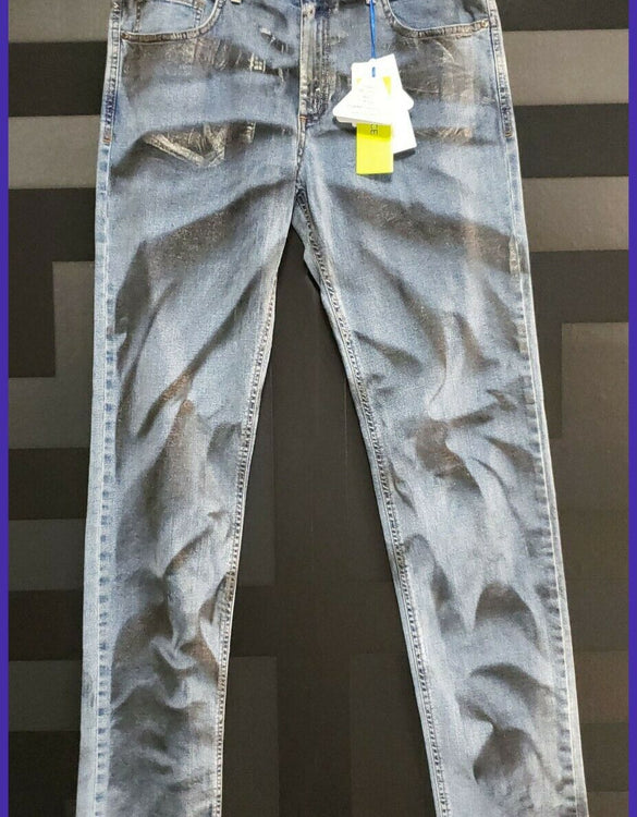 BRAND NEW VERSACE JEANS TIGHT DYE BLUE JEANS 48 - 34