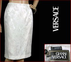 90-S VINTAGE GIANNI VERSACE COUTURE PEARL SILK SKIRT 40 - 6