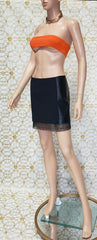 Resort 2013 Look #19 VERSACE BLACK LEATHER SKIRT with LACE 38 - 2