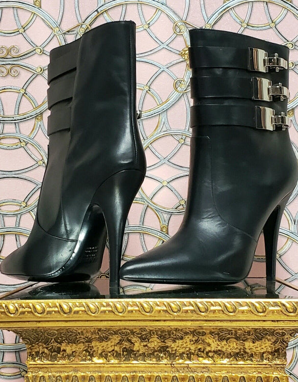 NEW VERSACE VERSUS + ANTHONY VACCARELLO LACK LEATHER ANKLE BOOTS 41 - 11