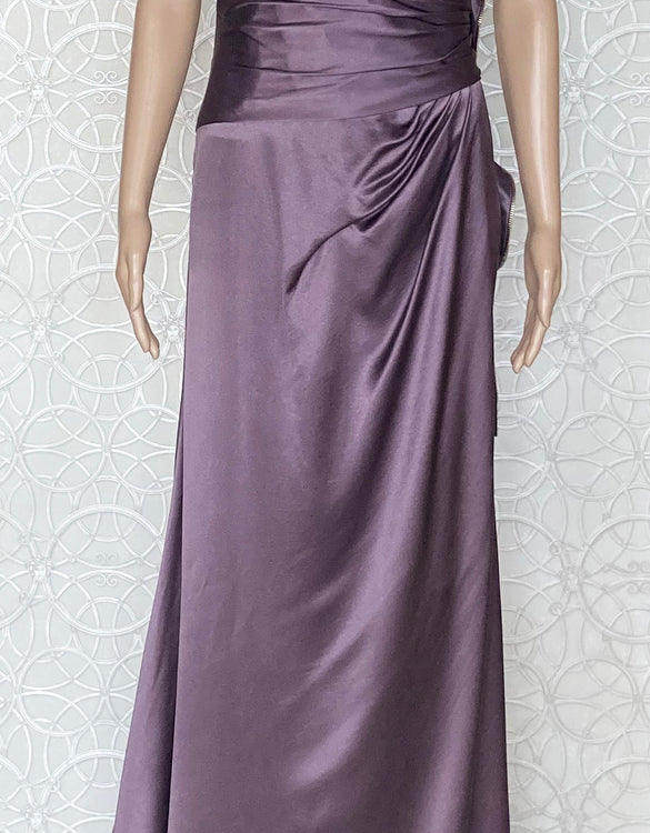 $11,480 NEW VERSACE ONE SHOULDER PURPLE LONG DRESS GOWN WITH HEARTS 40 - 4