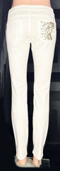 VERSACE COLLECTION WHITE JEANS with EMBELLISHMENTS Sz 25