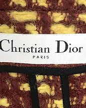 CHRISTIAN DIOR 2015 in YELLOW/BROWN WOOL Size S