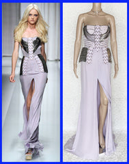 S/S 2010 L# 47 VERSACE EMBELLISHED LONG DRESS GOWN 40 - 4 as seen on DONATELLA