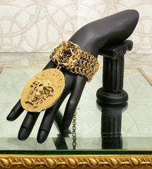 F/W 2014 LOOK # 32 EVERYWHERE ICONIC VERSACE GOLD PLATED CHAIN MEDUSA BRACELET