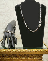 Spring 2011 L# 26 NEW VERSACE SILVER TONE METAL NECKLACE and BRACELET