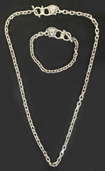 Spring 2011 L# 26 NEW VERSACE SILVER TONE METAL NECKLACE and BRACELET