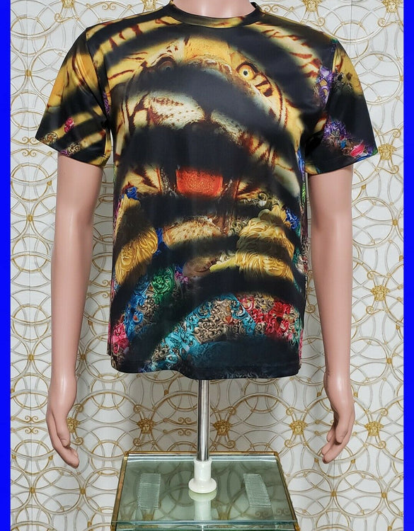 NEW VERSACE BAROQUE T-SHIRT with TIGER PRINT for CELEBRATES SOHO OPENING size S