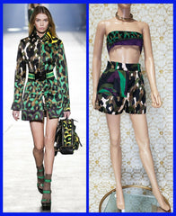 S/S 2016 Look # 31 NEW VERSACE MILITARY CAMOUFLAGE PRINTED SHORTS 38 - 2