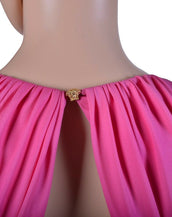 New VERSACE Pink Matte Chiffon Gown 44 - 8