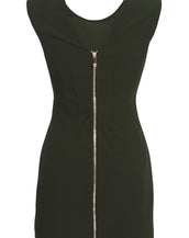 NEW VERSACE MILITARY GREEN MINI DRESS with BACK ZIPPER as seen on Bella 38 - 2
