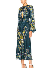 New ROBERTO CAVALLI  Printed Long Sleeve Dress Size 38