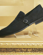 NEW VERSACE COLLECTION BLACK SUEDE LOAFER SHOES  42 - 9