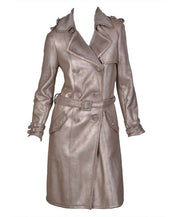 $14,060 NEW VERSACE SHEARLING FUR LEATHER TRENCH COAT with GOLD FINISH
