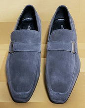 NEW VERSACE COLLECTION GRAY SUEDE LEATHER LOAFER SHOES  42 - 9