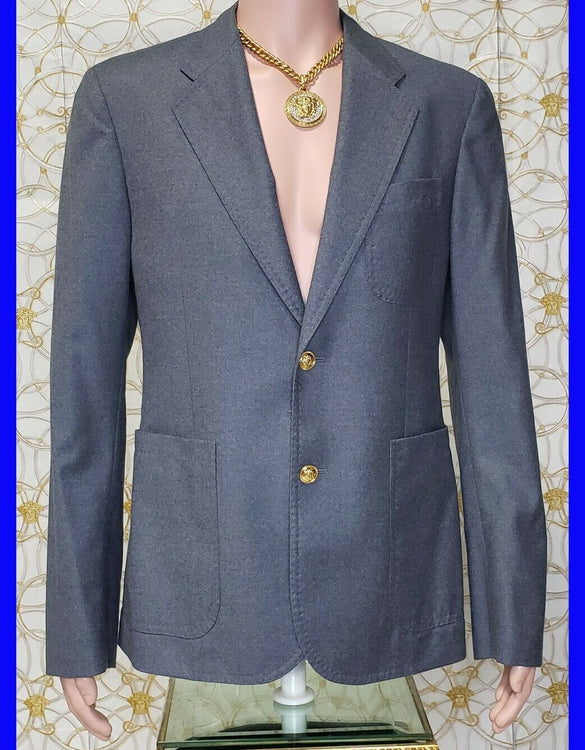 NEW VERSACE WOOL and CASHMERE GRAY BLAZER JACKET 50 - 40 (L)
