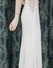 NEW VINTAGE GIANNI VERSACE COUTURE BEADED SILK and TULLE WHITE GOWN 40 - 4