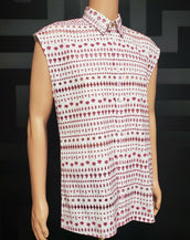 NEW VERSACE EMBROIDERED EYELET 100% COTTON  SLEEVELESS SHIRT 41 - L