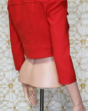 S/S 2011 Look # 24 NEW VERSACE RED SILK LACQUERED INSERTS JACKET 38 - 2