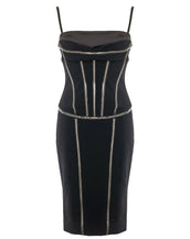 2007 Dolce & Gabbana Chain Embellished Black Corset Dress as seen on Rihanna