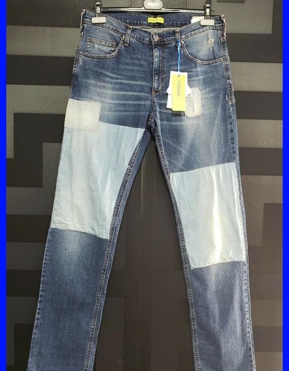 BRAND NEW VERSACE JEANS BLUE JEANS with  PATCHES 48 - 34