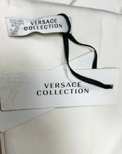 NEW VERSACE COLLECTION  STUD EMBELLISHED WHITE DRESS 40 - 4