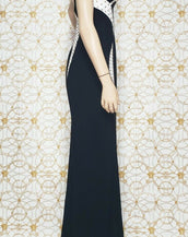 Resort 2012 look#22 NEW VERSACE BLACK AND WHITE EYELET-STUDDED GOWN DRESS 38 - 2