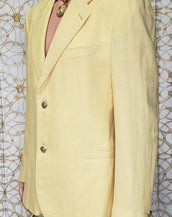 S/S 2012 Look # 17 NEW VERSACE YELLOW FLAX WOOL TAILOR MADE BLAZER JACKET 50-40
