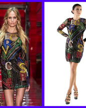 F/2015 look #52 NEW VERSACE EMBELLISHED TULLE MINI DRESS 38 - 4 (2)