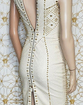 S/S 2012 look #27 VERSACE WHITE STUDDED EMBELLISHED LEATHER DRESS 38 - 2