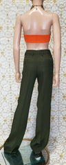 S/S 2016 Look # 43 VERSACE ARMY GREEN MILITARY PANTS size 38 - 2
