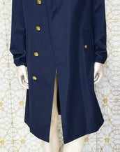 F/W 2015 Look# 36 NEW VERSACE BELTED BLUE TRENCH COAT WITH ELASTIC CUFFS 50 - 40