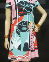 S/2015 NEW VERSACE ABSTRACT PRINT "STAINED GLASS WINDOW" DRESS 38 - 4