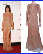$19,345 New VERSACE Fully Embroidered Nude Tulle Gown 44 - 10