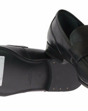 NEW VERSACE BLACK LEATHER LOAFER SHOES 42 - 9