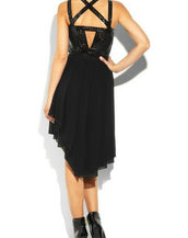 $7,070 New Versace Black Leather Trimmed Mini Dress 38 - 4