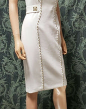 NEW VERSACE COLLECTION  STUD EMBELLISHED WHITE DRESS 40 - 4