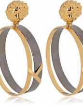 New Anthony Vaccarello X Versus Versace double hooped lion earrings