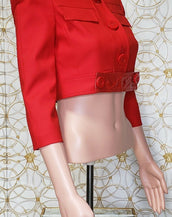 S/S 2011 Look # 24 NEW VERSACE RED SILK LACQUERED INSERTS JACKET 38 - 2