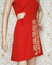 S/S 2011 look #25 NEW VERSACE RED MINI DRESS with GREEK PATTERN 38 - 2