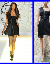 S/S 2012 look # 34  NEW VERSACE ONE SHOULDER BLACK STUDDED DRESS 38 - 2