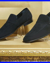 NEW VERSACE COLLECTION BLACK SUEDE LOAFER SHOES  42 - 9