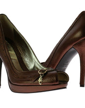 New Versace Metallic Bronze open toe platform shoes 36 - 6