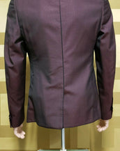 NEW S/S11 LOOK #19 VERSACE PURPLE IRIDESCENT JACKET with LEATHER INSERTS 48 - 38