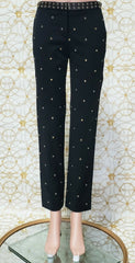 Resort 2012 Look # 5 VERSACE BLACK STRETCHY PANTS with RIVETS size 38 - 2