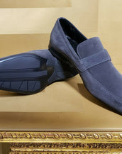 NEW VERSACE COLLECTION GRAY SUEDE LEATHER LOAFER SHOES  42 - 9