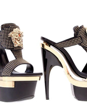 $2,395 New VERSACE Black Leather Triple Platform Studded Sandals Shoes 41 - 11