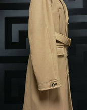 NEW VERSACE BEIGE WOOL COAT with QUILTED LINING 48 - 38